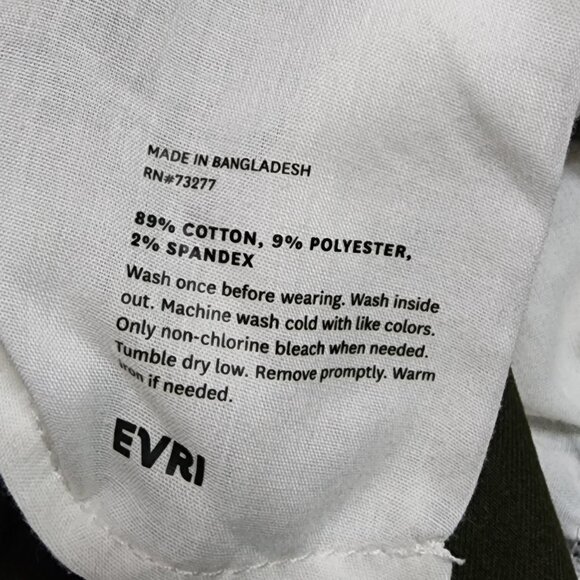 Evri Jegging Pants Jeans Womens Size 18W Solid All Green Pull On with Pockets - Picture 5 of 6